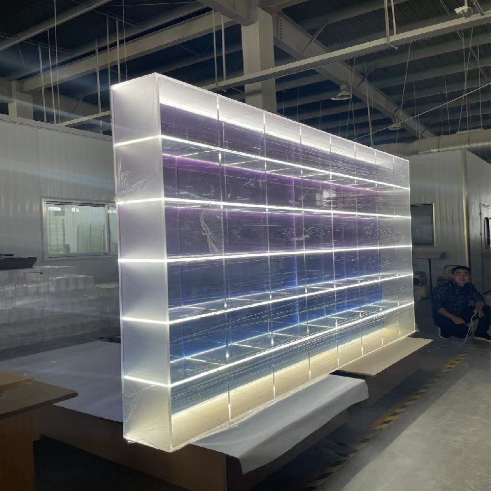 定制亚克力渐变透明展示架饰品模型展柜服装店货架陈列展示架吧台定制